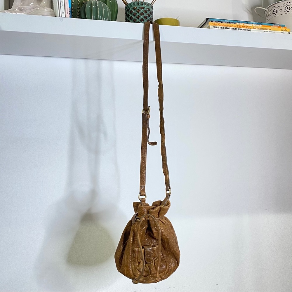 Leather bucket bag